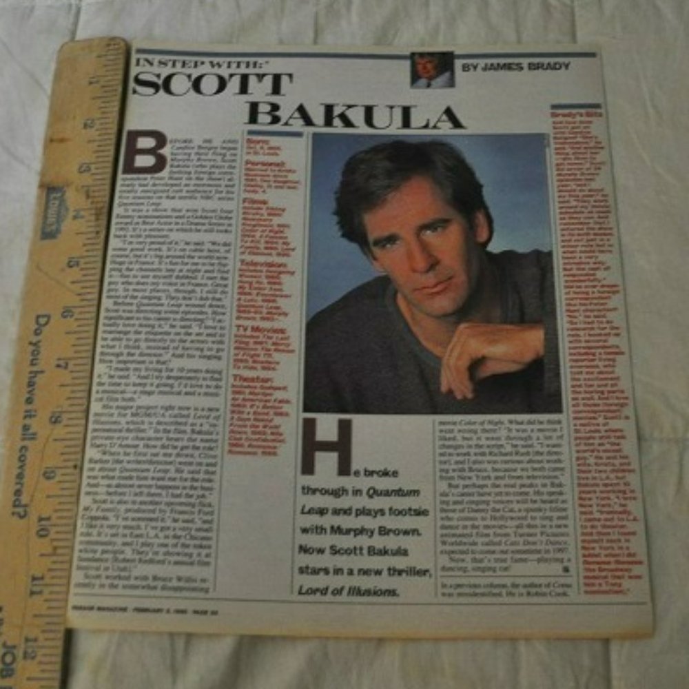 Scott Bakula clipping Quantum Leap actor 1995 article Lord of Illusions